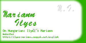 mariann ilyes business card